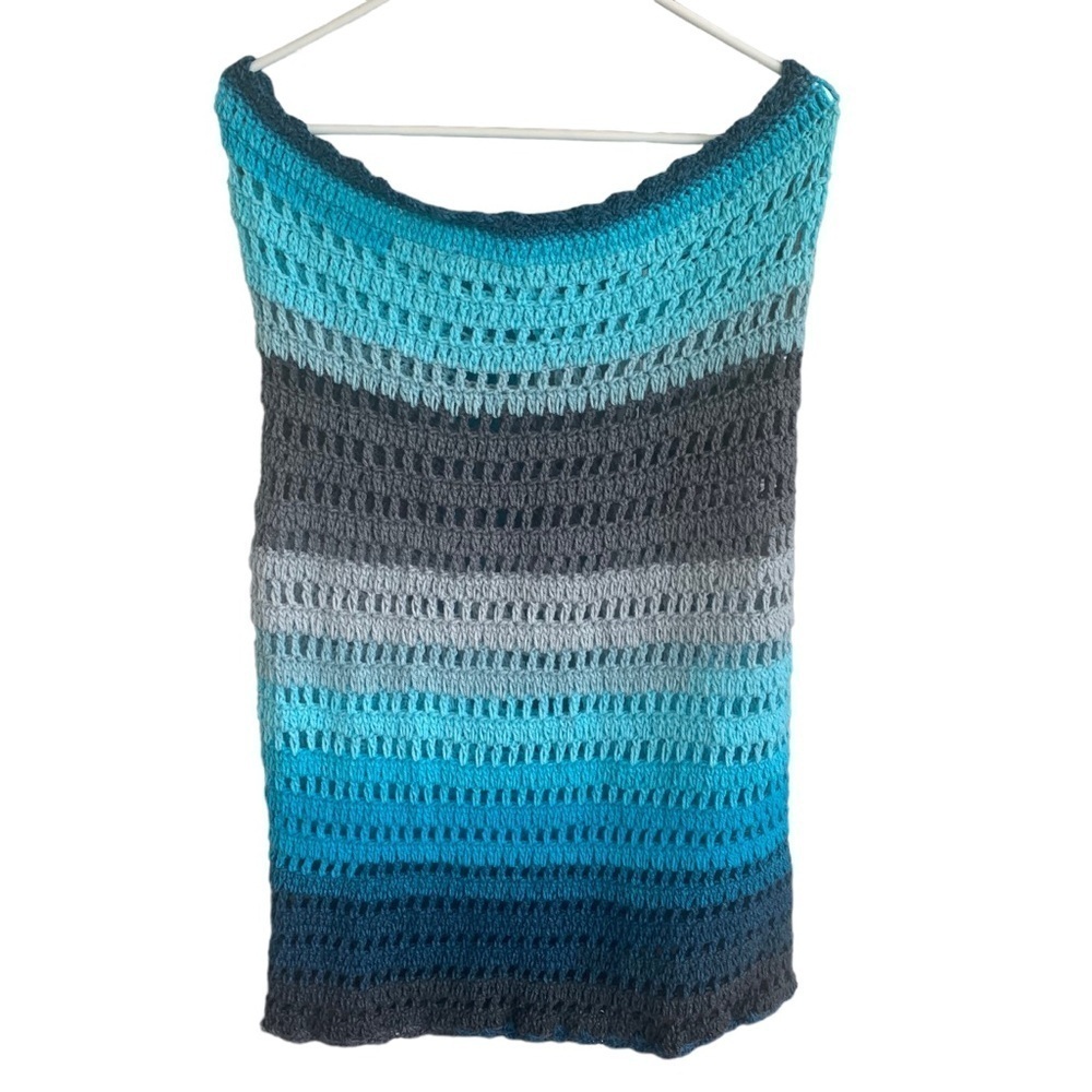 Handmade Crochet Knitted Dress Hippie Music Festival Boho Mini Straps